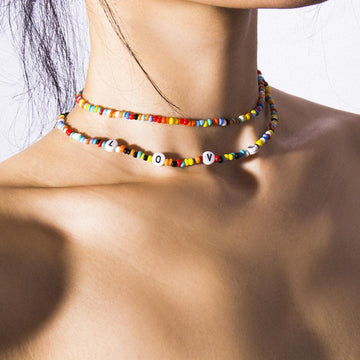 Bohemia handmade rainbow beads candy shell personality multi-layer satellite Necklace women's fashion jewelry necklace daiiibabyyy